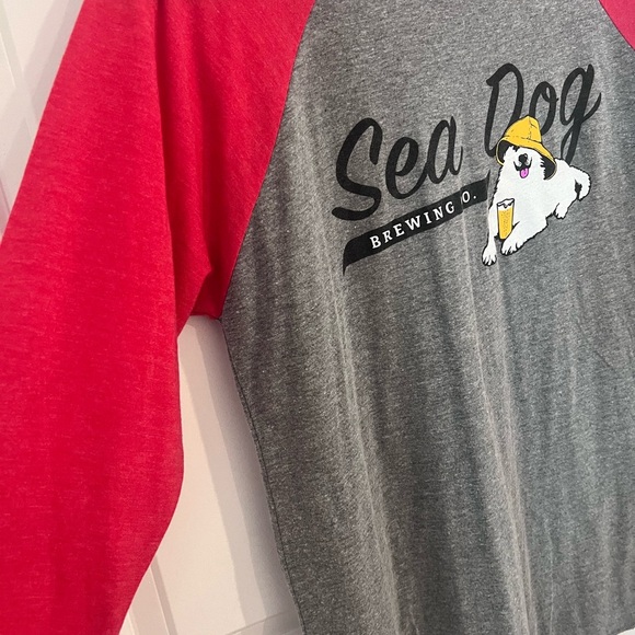 Next Level Apparel Sea Dog Red and Gray Shirt Size Small - Picture 3 of 8